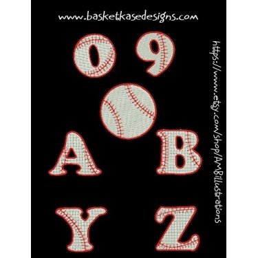 BASEBALL ALPHA- NUMERIC  (A through Z AND 0 through 9)