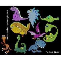 DAFFY DINO SET (SET OF 9 DESIGNS)